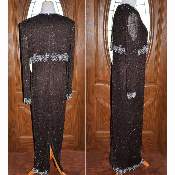 Brilliante by JA Expresso Fully Beaded Formal Evening Gown Mother of the Bride - Picture 4 of 8